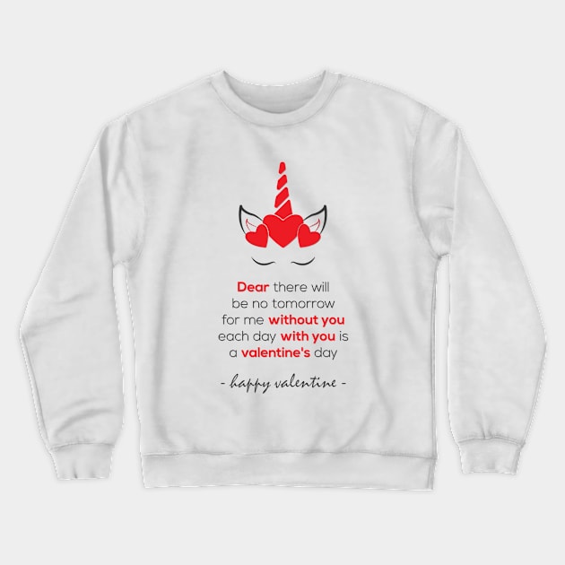 Cute Unicorn valentines day gift Crewneck Sweatshirt by QSHArt